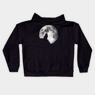 Cat Silhouette on Full Moon Kids Hoodie